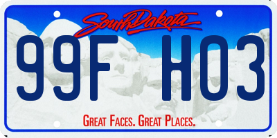 SD license plate 99FH03