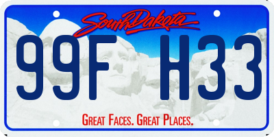 SD license plate 99FH33