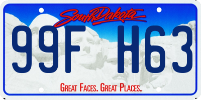 SD license plate 99FH63