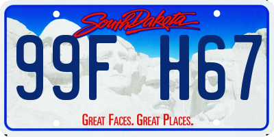 SD license plate 99FH67