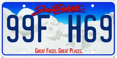 SD license plate 99FH69