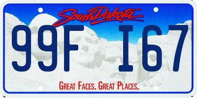 SD license plate 99FI67