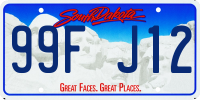 SD license plate 99FJ12