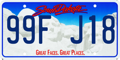 SD license plate 99FJ18