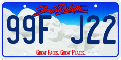 SD license plate 99FJ22