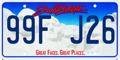 SD license plate 99FJ26