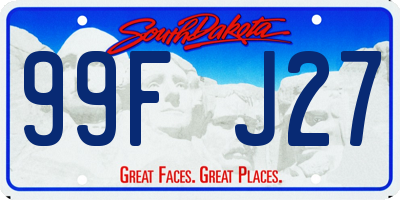 SD license plate 99FJ27