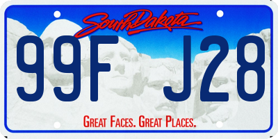 SD license plate 99FJ28