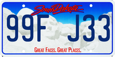 SD license plate 99FJ33