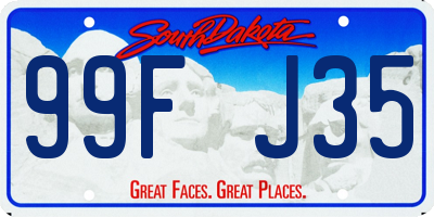 SD license plate 99FJ35