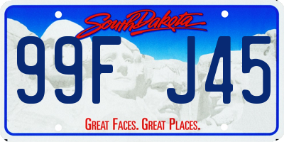 SD license plate 99FJ45