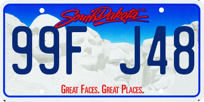 SD license plate 99FJ48