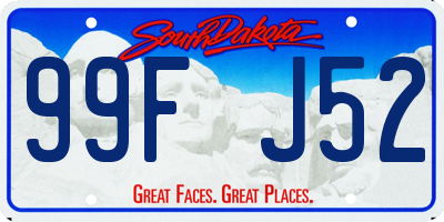 SD license plate 99FJ52