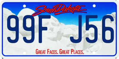 SD license plate 99FJ56