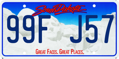 SD license plate 99FJ57