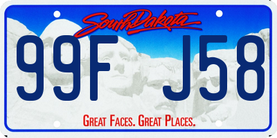 SD license plate 99FJ58