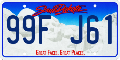 SD license plate 99FJ61