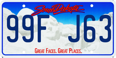 SD license plate 99FJ63