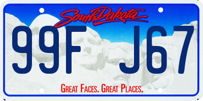 SD license plate 99FJ67