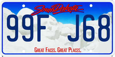 SD license plate 99FJ68