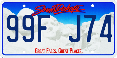 SD license plate 99FJ74