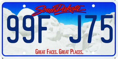 SD license plate 99FJ75