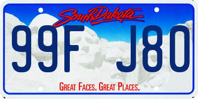 SD license plate 99FJ80