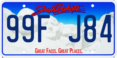 SD license plate 99FJ84