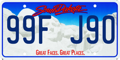 SD license plate 99FJ90