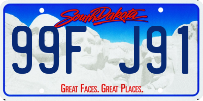 SD license plate 99FJ91