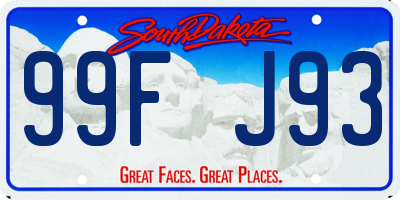 SD license plate 99FJ93