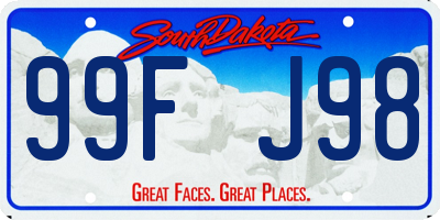 SD license plate 99FJ98