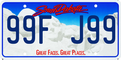 SD license plate 99FJ99