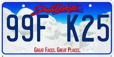SD license plate 99FK25