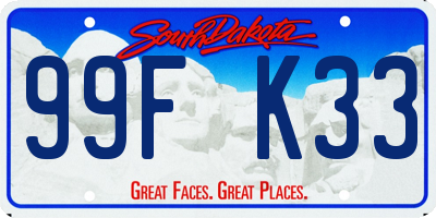 SD license plate 99FK33