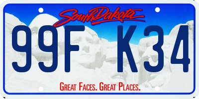 SD license plate 99FK34