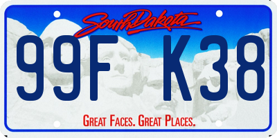 SD license plate 99FK38