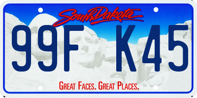 SD license plate 99FK45