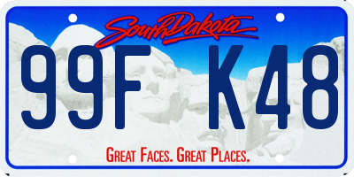 SD license plate 99FK48