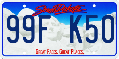 SD license plate 99FK50