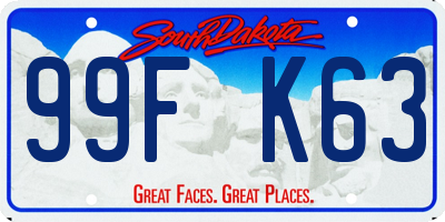 SD license plate 99FK63