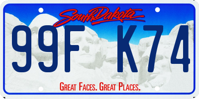 SD license plate 99FK74