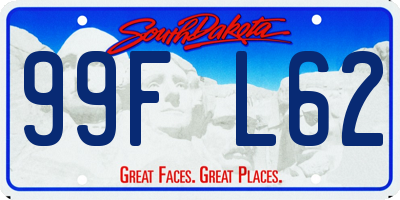 SD license plate 99FL62