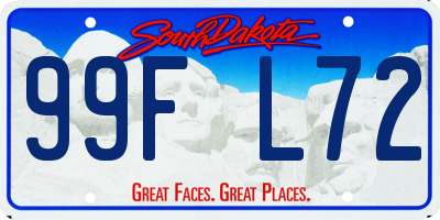 SD license plate 99FL72