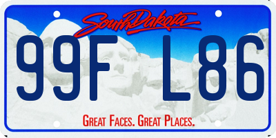 SD license plate 99FL86