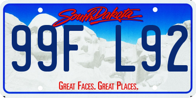 SD license plate 99FL92