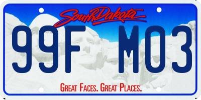 SD license plate 99FM03