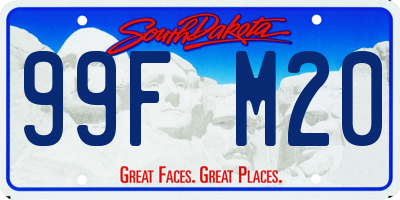 SD license plate 99FM20