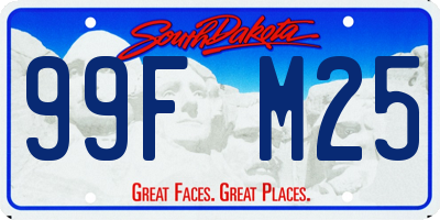 SD license plate 99FM25