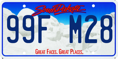 SD license plate 99FM28